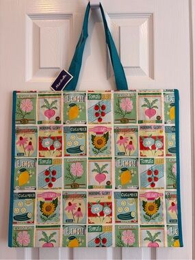 Marshalls Reusable Market Tote Bag with Seed Packet Print 🌱🌸🥕🛍️